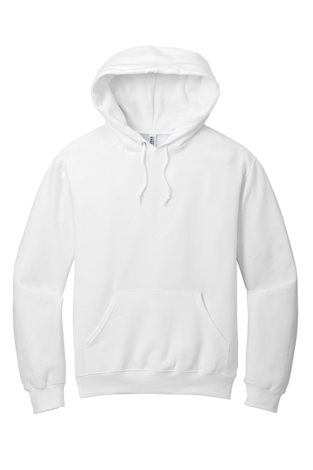 Jerzees 996M/996/996MR Mens NuBlend Pill Resistant Fleece Hooded Sweatshirt Hoodie w/ Pouch Pocket White Flat Front