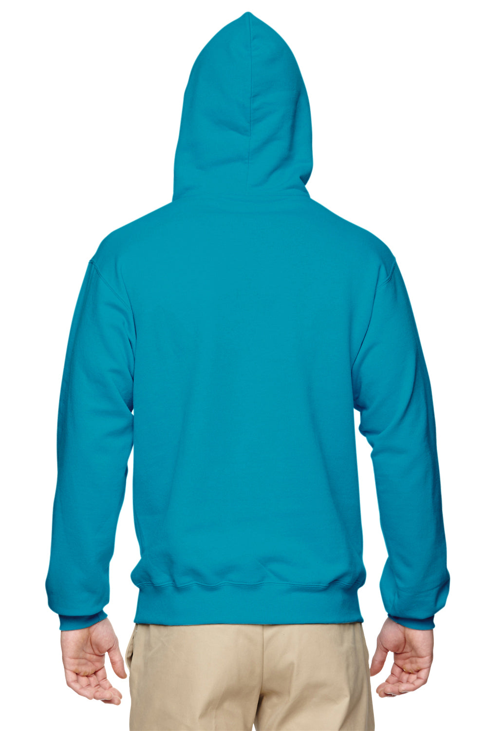 Jerzees 996M/996/996MR Mens NuBlend Pill Resistant Fleece Hooded Sweatshirt Hoodie w/ Pouch Pocket California Blue Model Back