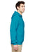 Jerzees 996M/996/996MR Mens NuBlend Pill Resistant Fleece Hooded Sweatshirt Hoodie w/ Pouch Pocket California Blue Model Side