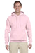 Jerzees 996M/996/996MR Mens NuBlend Pill Resistant Fleece Hooded Sweatshirt Hoodie w/ Pouch Pocket Classic Pink Model Front