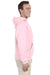 Jerzees 996M/996/996MR Mens NuBlend Pill Resistant Fleece Hooded Sweatshirt Hoodie w/ Pouch Pocket Classic Pink Model Side