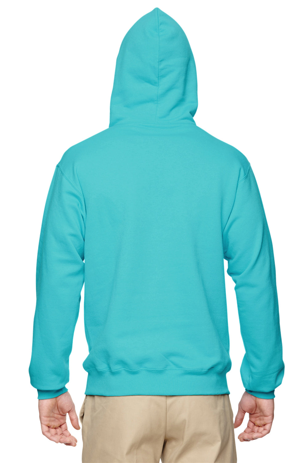 Jerzees 996M/996/996MR Mens NuBlend Pill Resistant Fleece Hooded Sweatshirt Hoodie w/ Pouch Pocket Scuba Blue Model Back