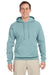 Jerzees 996M/996/996MR Mens NuBlend Pill Resistant Fleece Hooded Sweatshirt Hoodie w/ Pouch Pocket Sage Green Model Front