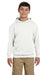 Jerzees 996Y/996YR Youth NuBlend Pill Resistant Fleece Hooded Sweatshirt Hoodie w/ Pouch Pocket White Model Front