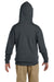 Jerzees 996Y/996YR Youth NuBlend Pill Resistant Fleece Hooded Sweatshirt Hoodie w/ Pouch Pocket Heather Black Model Back