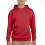 Jerzees Youth NuBlend Pill Resistant Fleece Hooded Sweatshirt Hoodie w/ Pouch Pocket - True Red