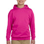 Jerzees Youth NuBlend Pill Resistant Fleece Hooded Sweatshirt Hoodie w/ Pouch Pocket - Cyber Pink