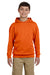 Jerzees 996Y/996YR Youth NuBlend Pill Resistant Fleece Hooded Sweatshirt Hoodie w/ Pouch Pocket Safety Orange Model Front