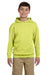 Jerzees 996Y/996YR Youth NuBlend Pill Resistant Fleece Hooded Sweatshirt Hoodie w/ Pouch Pocket Safety Green Model Front