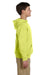 Jerzees 996Y/996YR Youth NuBlend Pill Resistant Fleece Hooded Sweatshirt Hoodie w/ Pouch Pocket Safety Green Model Side