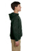 Jerzees 996Y/996YR Youth NuBlend Pill Resistant Fleece Hooded Sweatshirt Hoodie w/ Pouch Pocket Forest Green Model Side