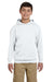 Jerzees 996Y/996YR Youth NuBlend Pill Resistant Fleece Hooded Sweatshirt Hoodie w/ Pouch Pocket Ash Grey Model Front