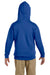 Jerzees 996Y/996YR Youth NuBlend Pill Resistant Fleece Hooded Sweatshirt Hoodie w/ Pouch Pocket Royal Blue Model Back