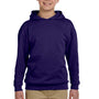 Jerzees Youth NuBlend Pill Resistant Fleece Hooded Sweatshirt Hoodie w/ Pouch Pocket - Deep Purple