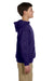 Jerzees 996Y/996YR Youth NuBlend Pill Resistant Fleece Hooded Sweatshirt Hoodie w/ Pouch Pocket Deep Purple Model Side