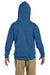 Jerzees 996Y/996YR Youth NuBlend Pill Resistant Fleece Hooded Sweatshirt Hoodie w/ Pouch Pocket Vintage Heather Blue Model Back