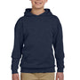 Jerzees Youth NuBlend Pill Resistant Fleece Hooded Sweatshirt Hoodie w/ Pouch Pocket - Vintage Heather Navy Blue