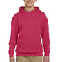 Jerzees Youth NuBlend Pill Resistant Fleece Hooded Sweatshirt Hoodie w/ Pouch Pocket - Vintage Heather Red