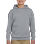 Jerzees Youth NuBlend Pill Resistant Fleece Hooded Sweatshirt Hoodie w/ Pouch Pocket - Heather Grey