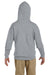 Jerzees 996Y/996YR Youth NuBlend Pill Resistant Fleece Hooded Sweatshirt Hoodie w/ Pouch Pocket Heather Grey Model Back