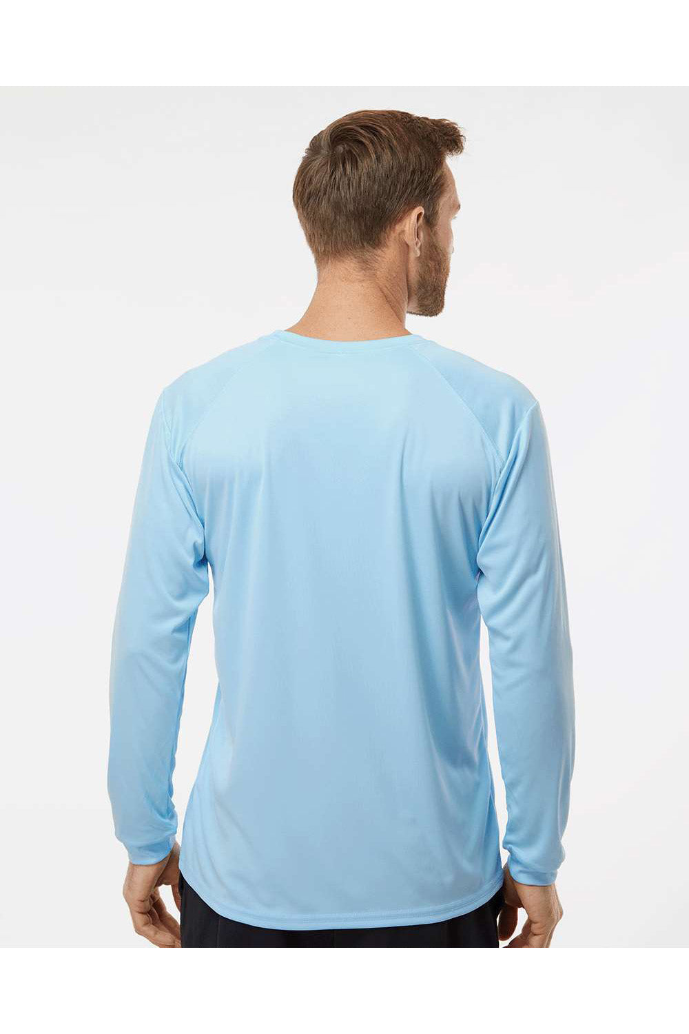 Paragon 210 Mens Islander Performance Long Sleeve Crewneck T-Shirt Blue Mist Model Back