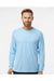 Paragon 210 Mens Islander Performance Long Sleeve Crewneck T-Shirt Blue Mist Model Front