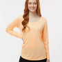 Paragon Womens Islander Performance Moisture Wicking Long Sleeve Scoop Neck T-Shirt - Peach - NEW