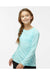 Paragon 218Y Youth Islander Performance Long Sleeve Crewneck T-Shirt Aqua Blue Model Front