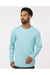 Paragon 222 Mens Aruba Extreme Performance Long Sleeve Crewneck T-Shirt Aqua Blue Model Front