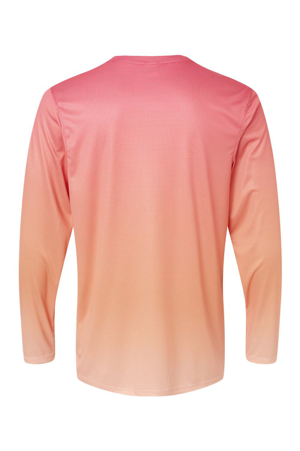 Paragon 225 Mens Barbados Performance Pin Dot Long Sleeve Crewneck T-Shirt Red/Light Orange Flat Back