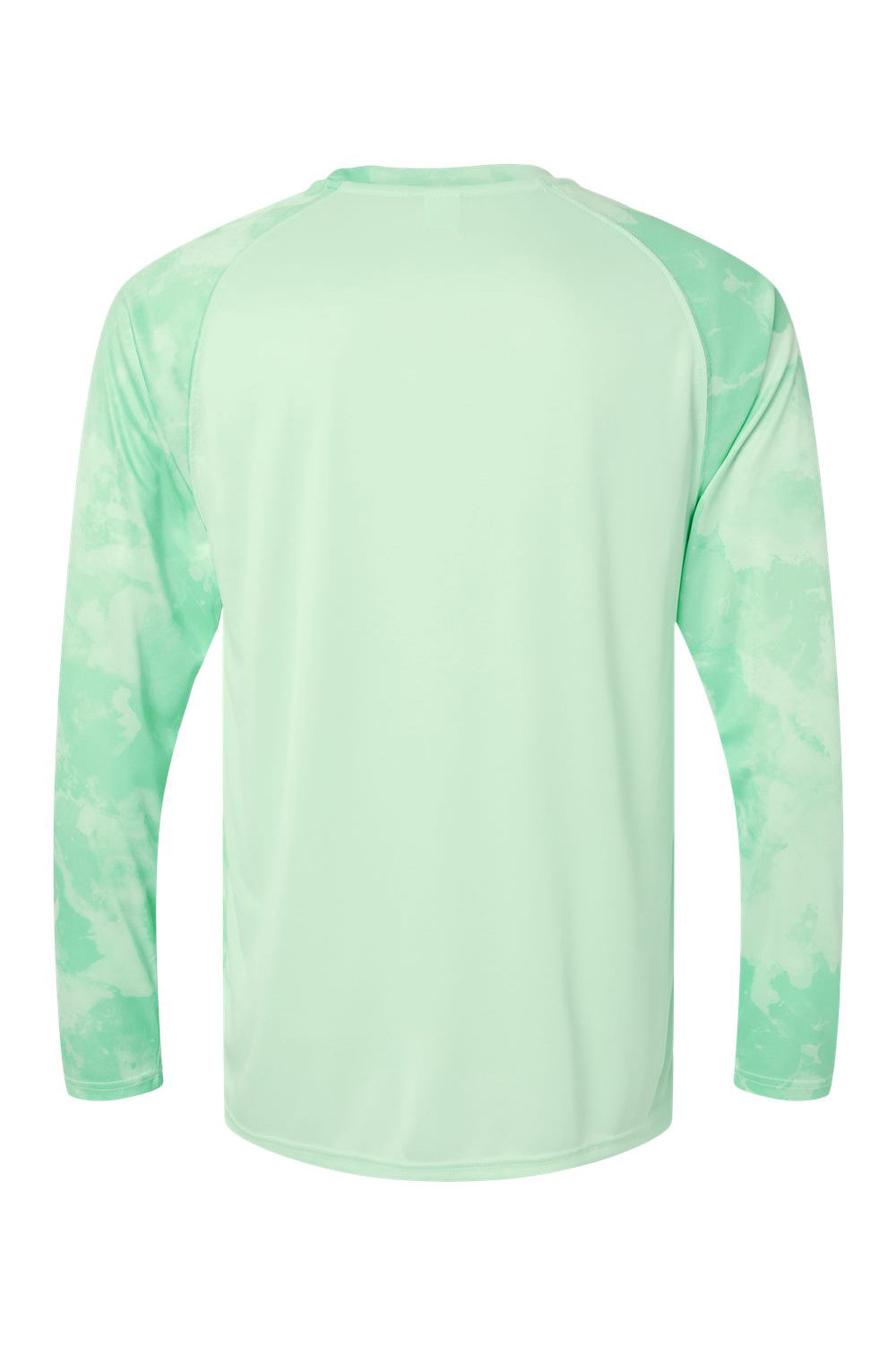 Paragon 228 Mens Cabo Camo Performance Long Sleeve Crewneck T-Shirt Mint Green Flat Back