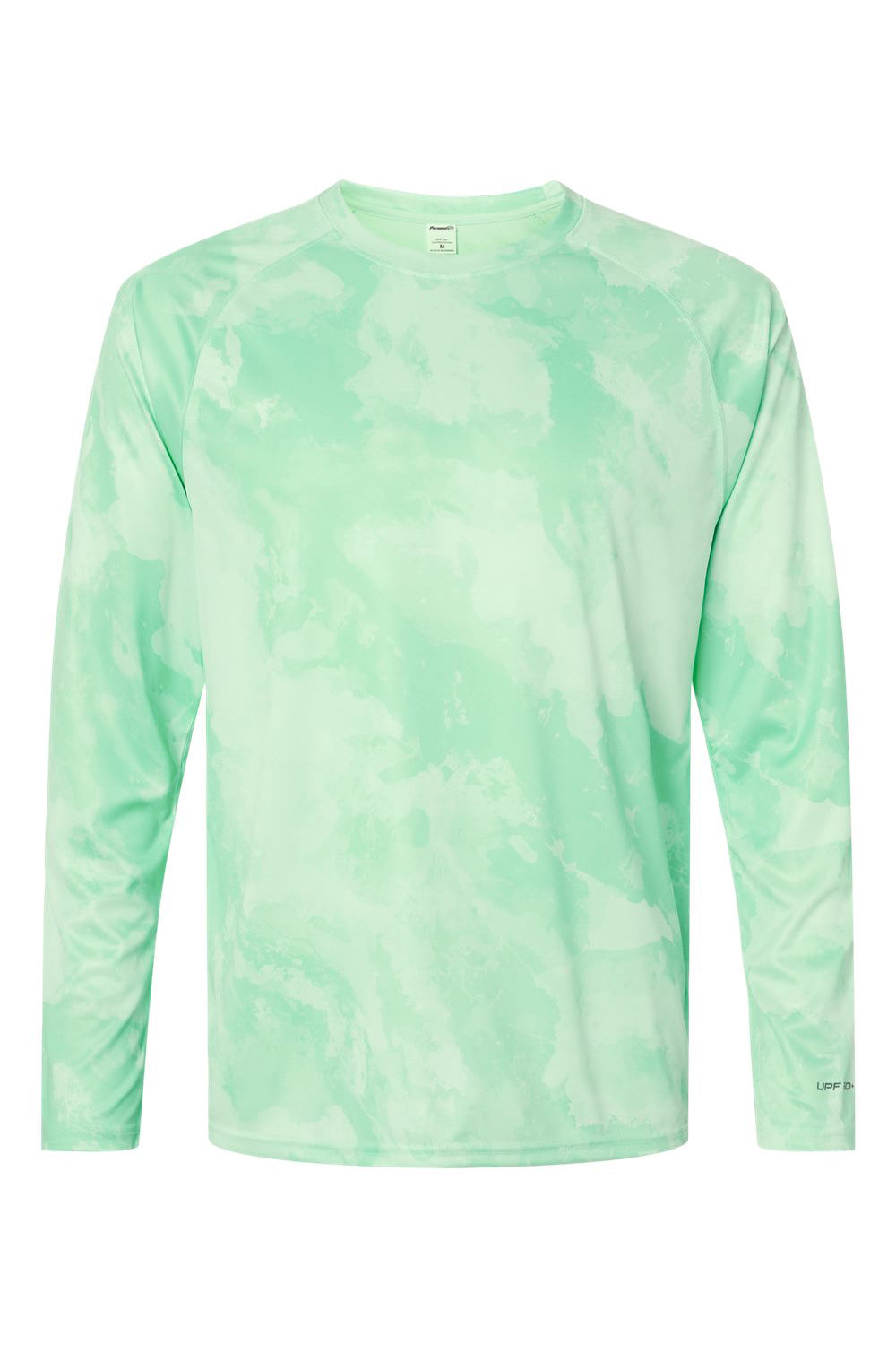 Paragon 228 Mens Cabo Camo Performance Long Sleeve Crewneck T-Shirt Mint Green Flat Front