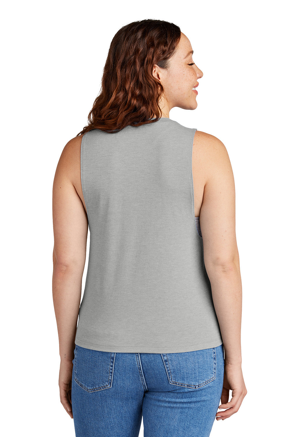 Allmade AL2020 Womens Muscle Tank Top Aluminum Grey Model Back