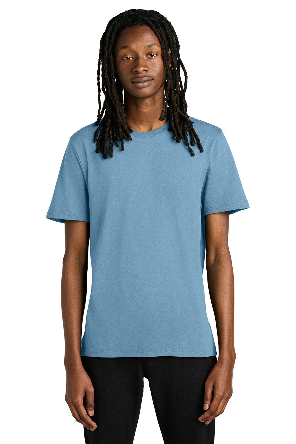 Allmade AL2100 Mens Organic Short Sleeve Crewneck T-Shirt Arctic Blue Model Front