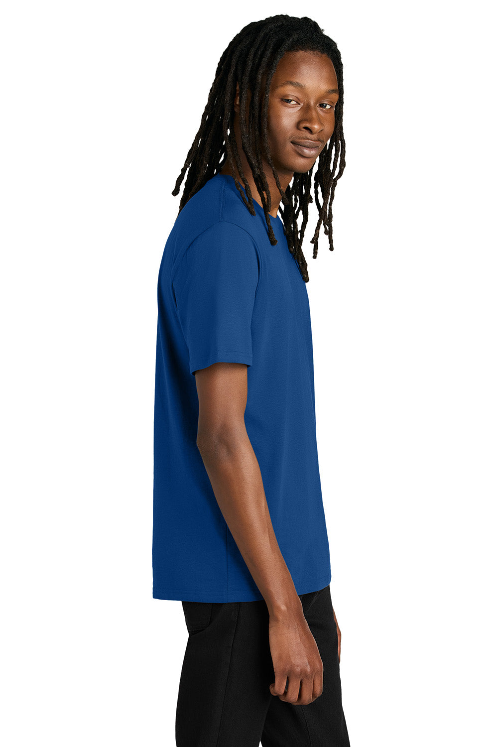 Allmade AL2100 Mens Organic Short Sleeve Crewneck T-Shirt Andromeda Blue Model Side