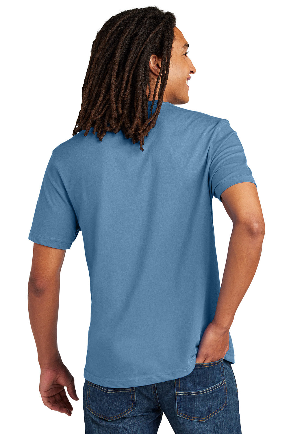 Allmade AL3000 Mens Recycled Short Sleeve Crewneck T-Shirt Arctic Blue Model Back