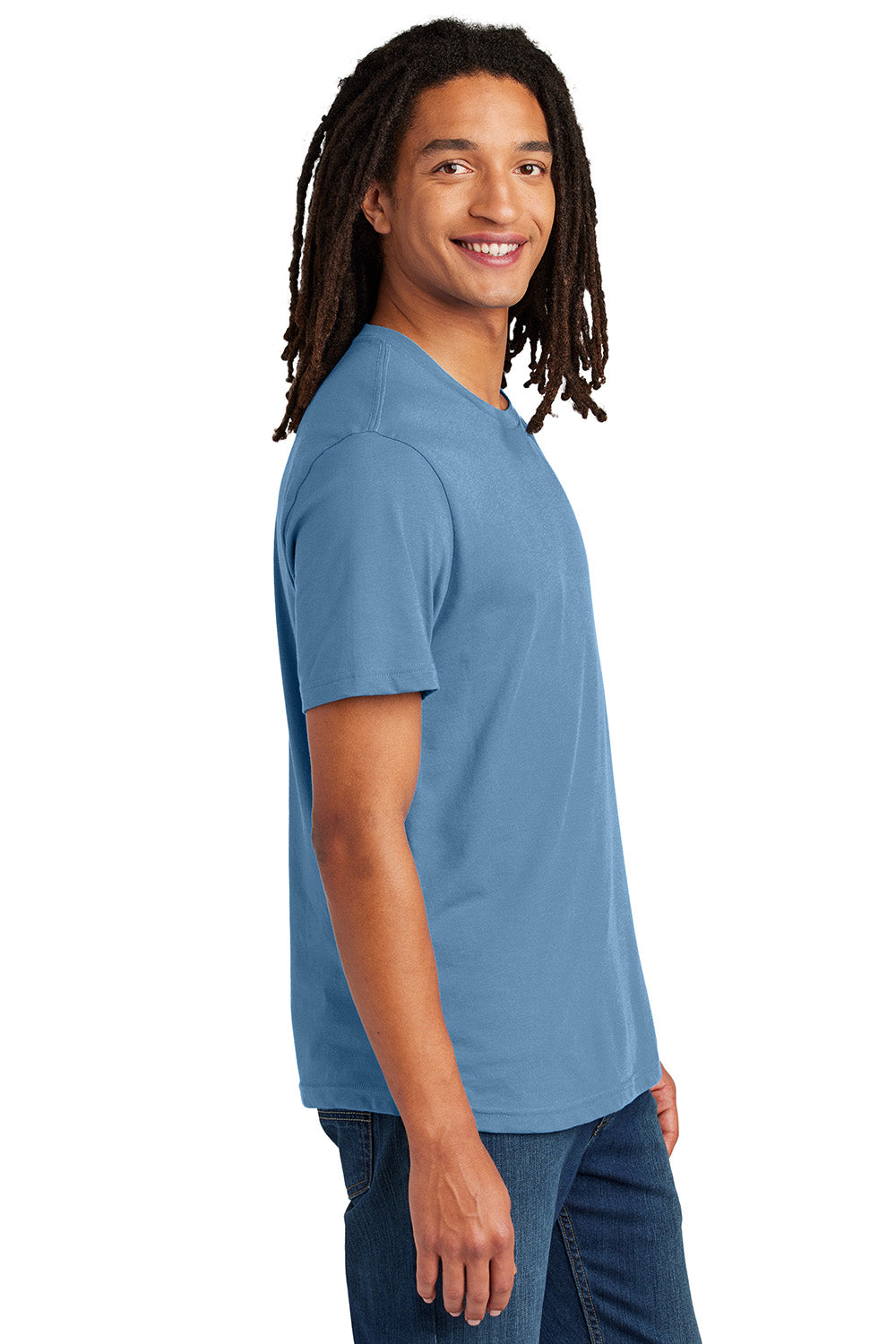 Allmade AL3000 Mens Recycled Short Sleeve Crewneck T-Shirt Arctic Blue Model Side