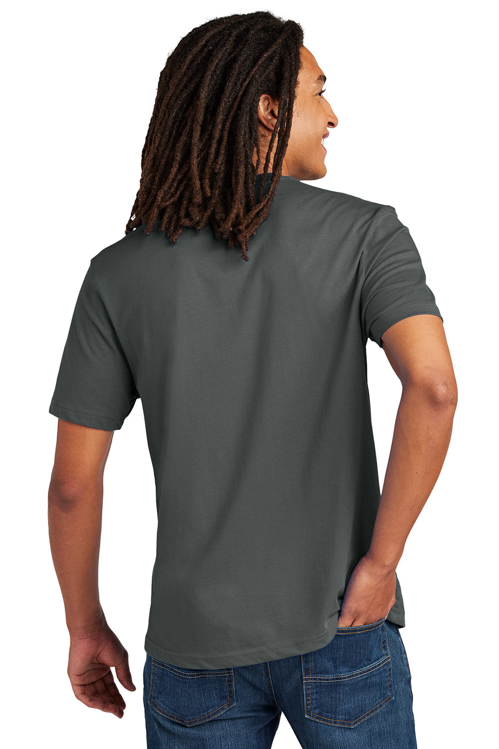 Allmade AL3000 Mens Recycled Short Sleeve Crewneck T-Shirt Ash Grey Model Back