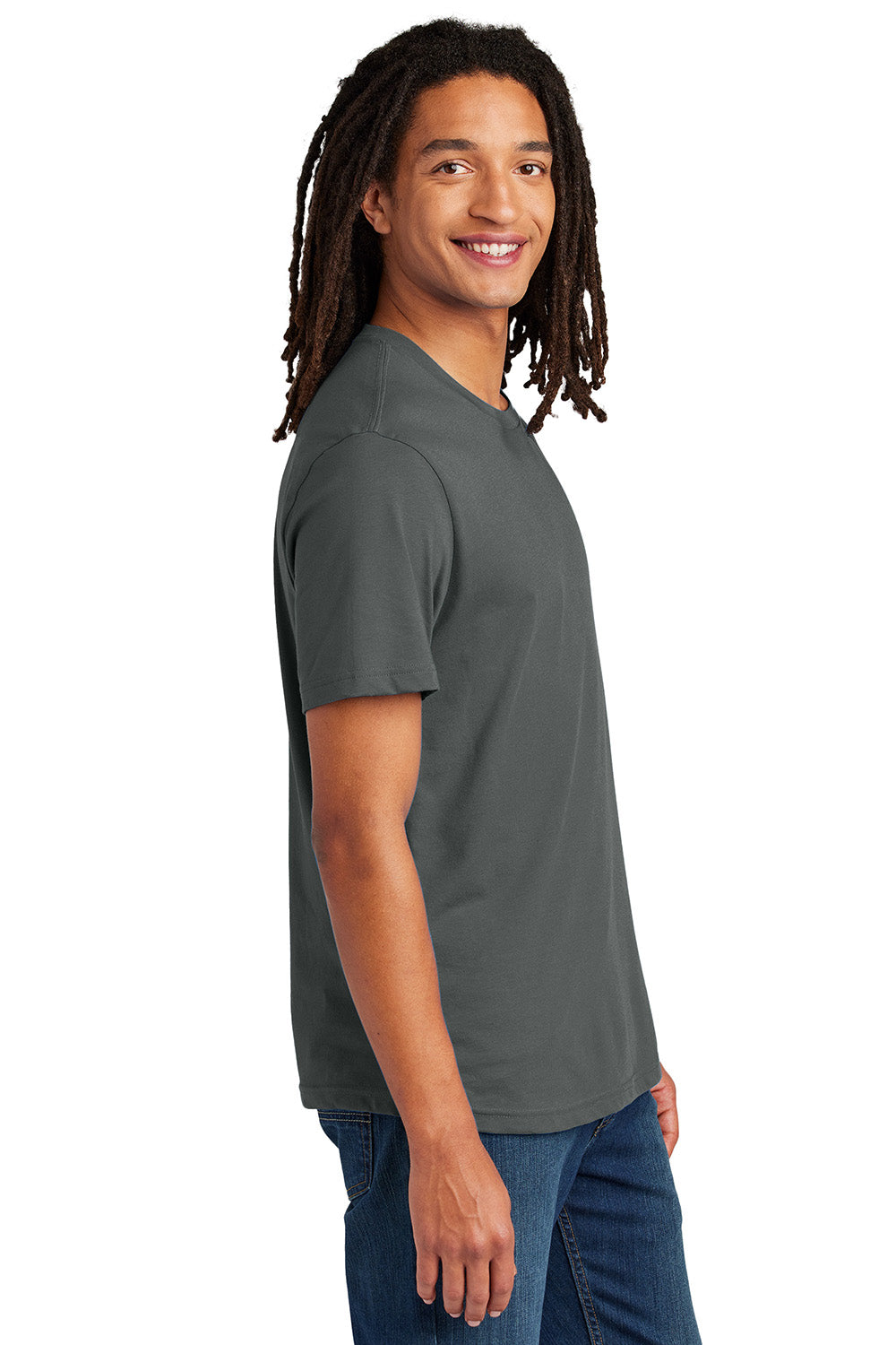 Allmade AL3000 Mens Recycled Short Sleeve Crewneck T-Shirt Ash Grey Model Side