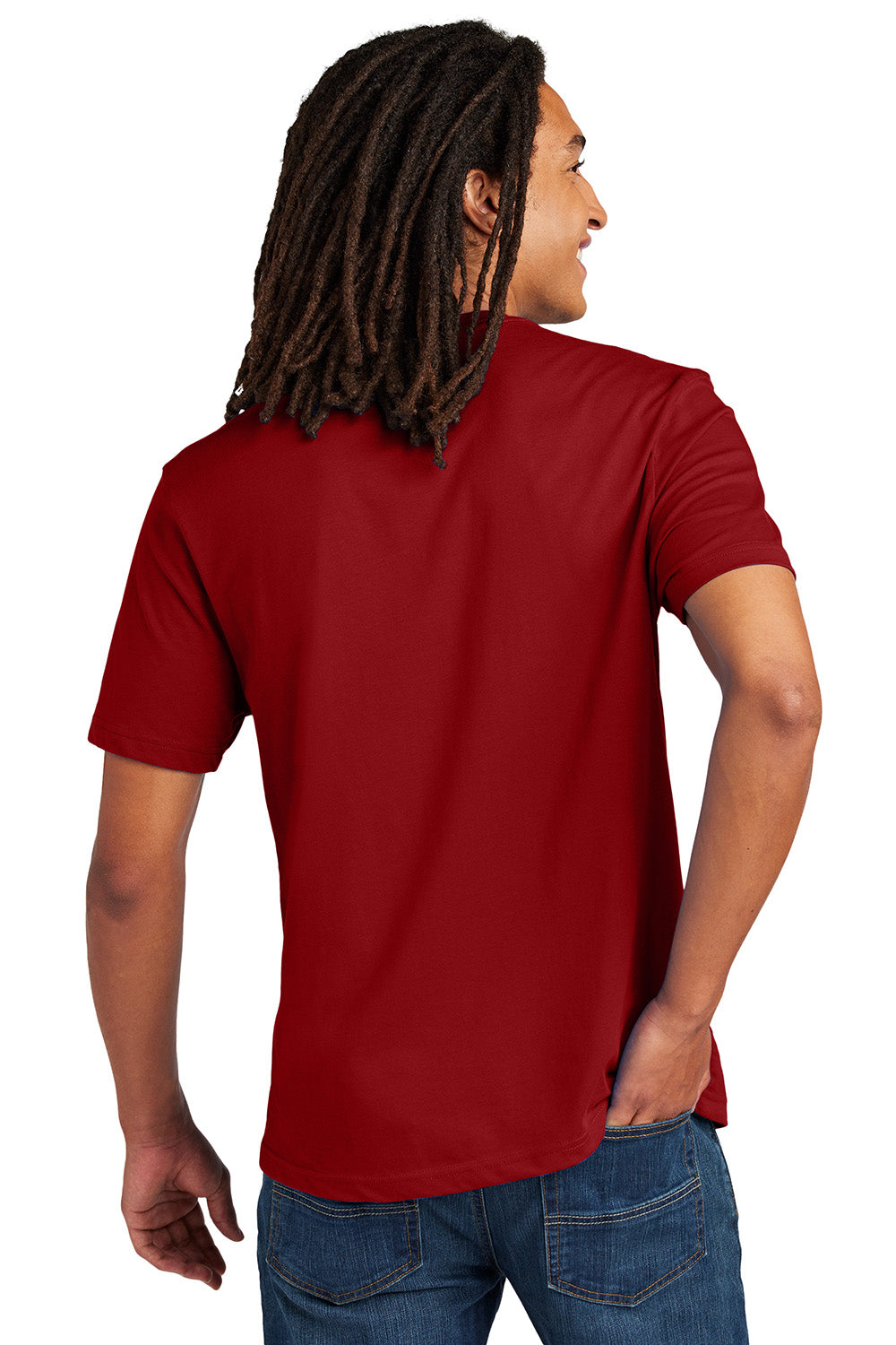 Allmade AL3000 Mens Recycled Short Sleeve Crewneck T-Shirt Beet Red Model Back