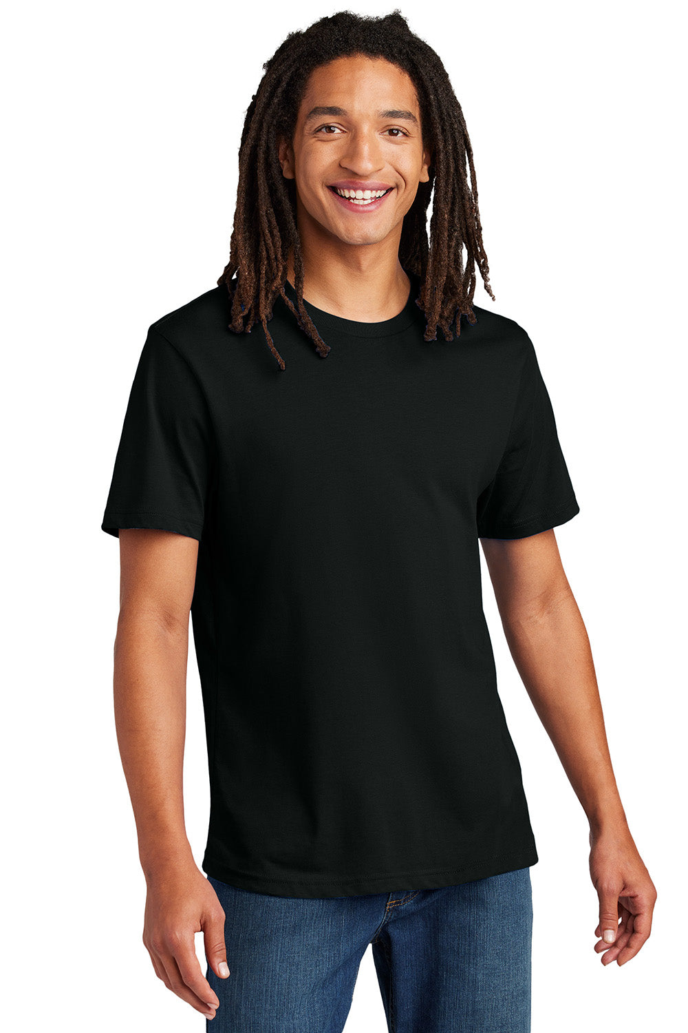 Allmade AL3000 Mens Recycled Short Sleeve Crewneck T-Shirt Deep Black Model Front