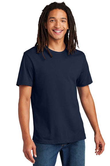 Allmade AL3000 Mens Recycled Short Sleeve Crewneck T-Shirt Night Sky Navy Blue Model Front