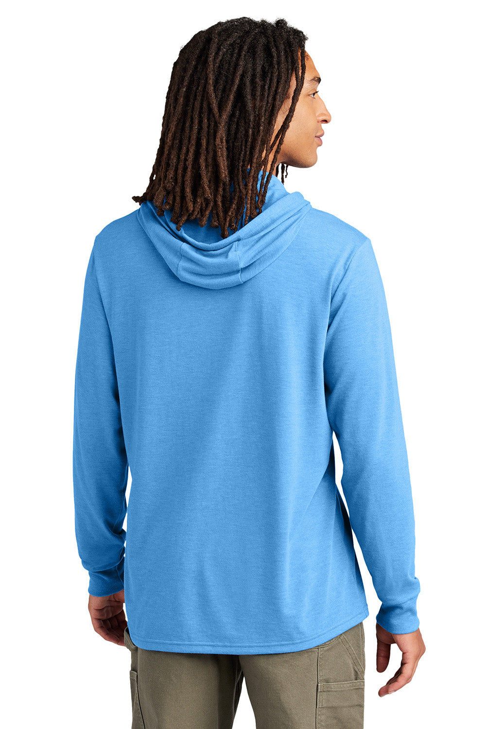 Allmade AL6003 Mens Long Sleeve Hooded T-Shirt Hoodie Azure Blue Model Back