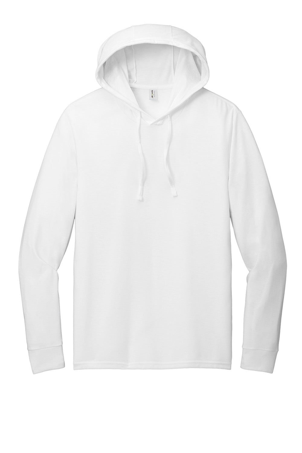 Allmade AL6003 Mens Long Sleeve Hooded T-Shirt Hoodie Bright White Flat Front