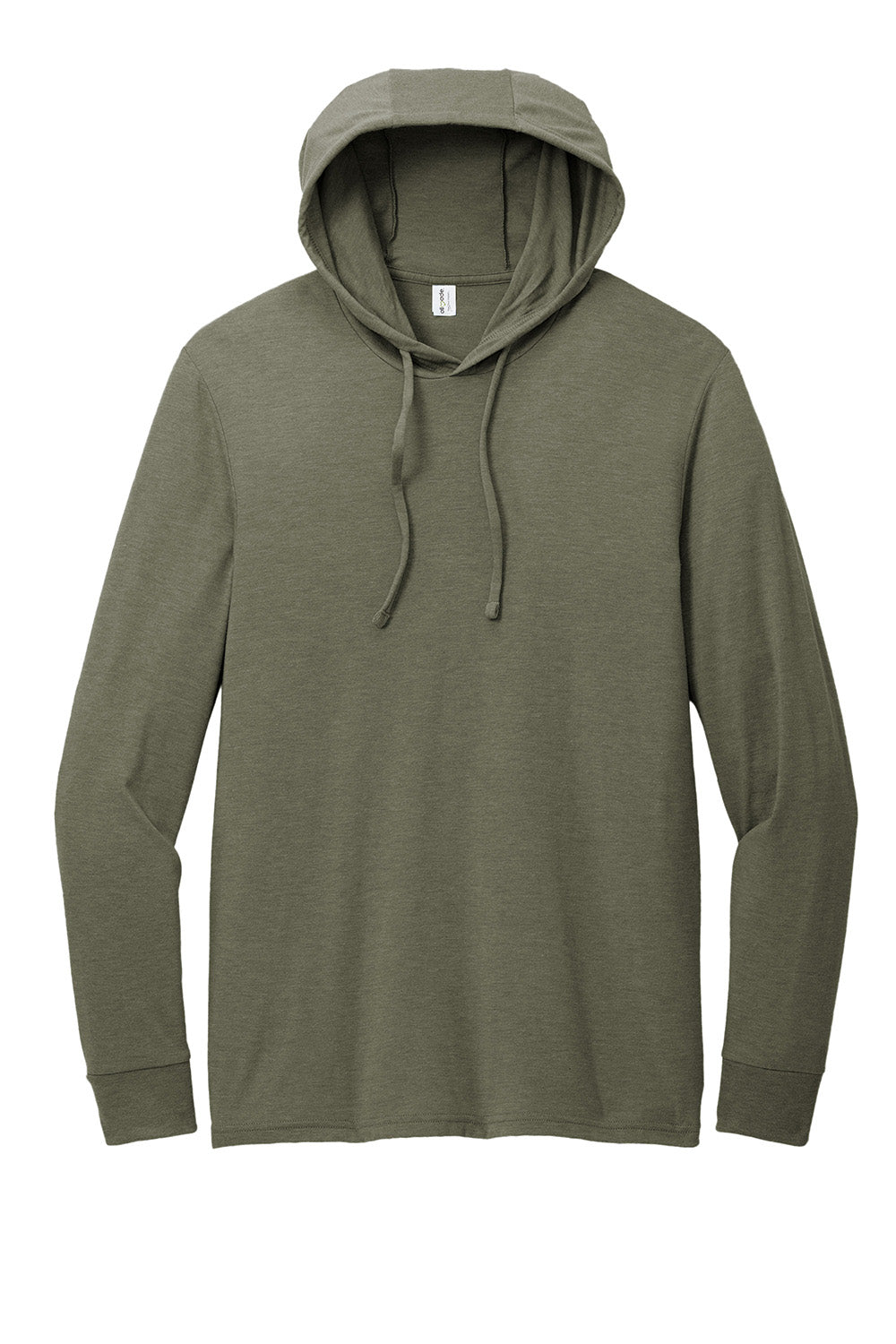 Allmade AL6003 Mens Long Sleeve Hooded T-Shirt Hoodie Olive You Green Flat Front