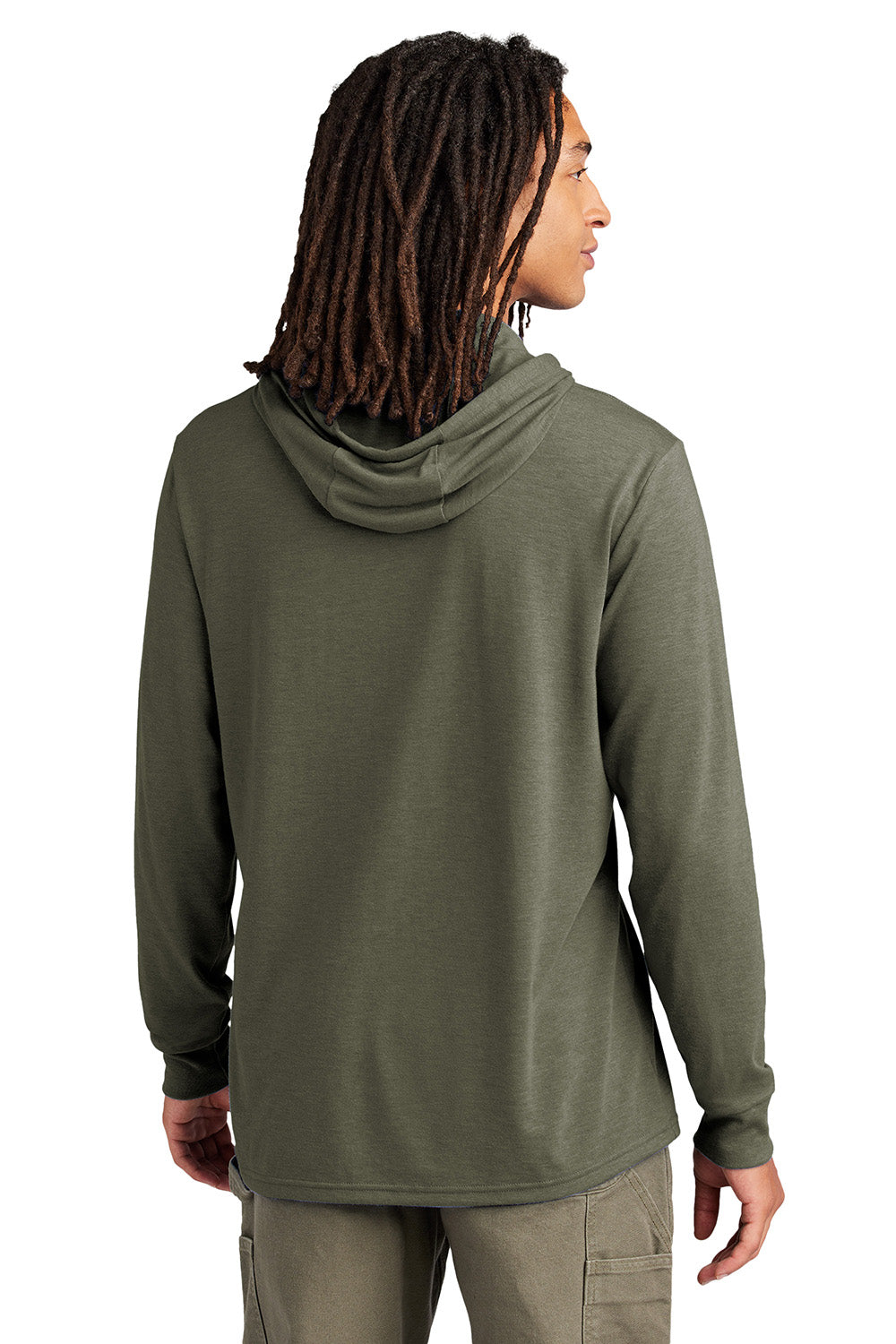 Allmade AL6003 Mens Long Sleeve Hooded T-Shirt Hoodie Olive You Green Model Back