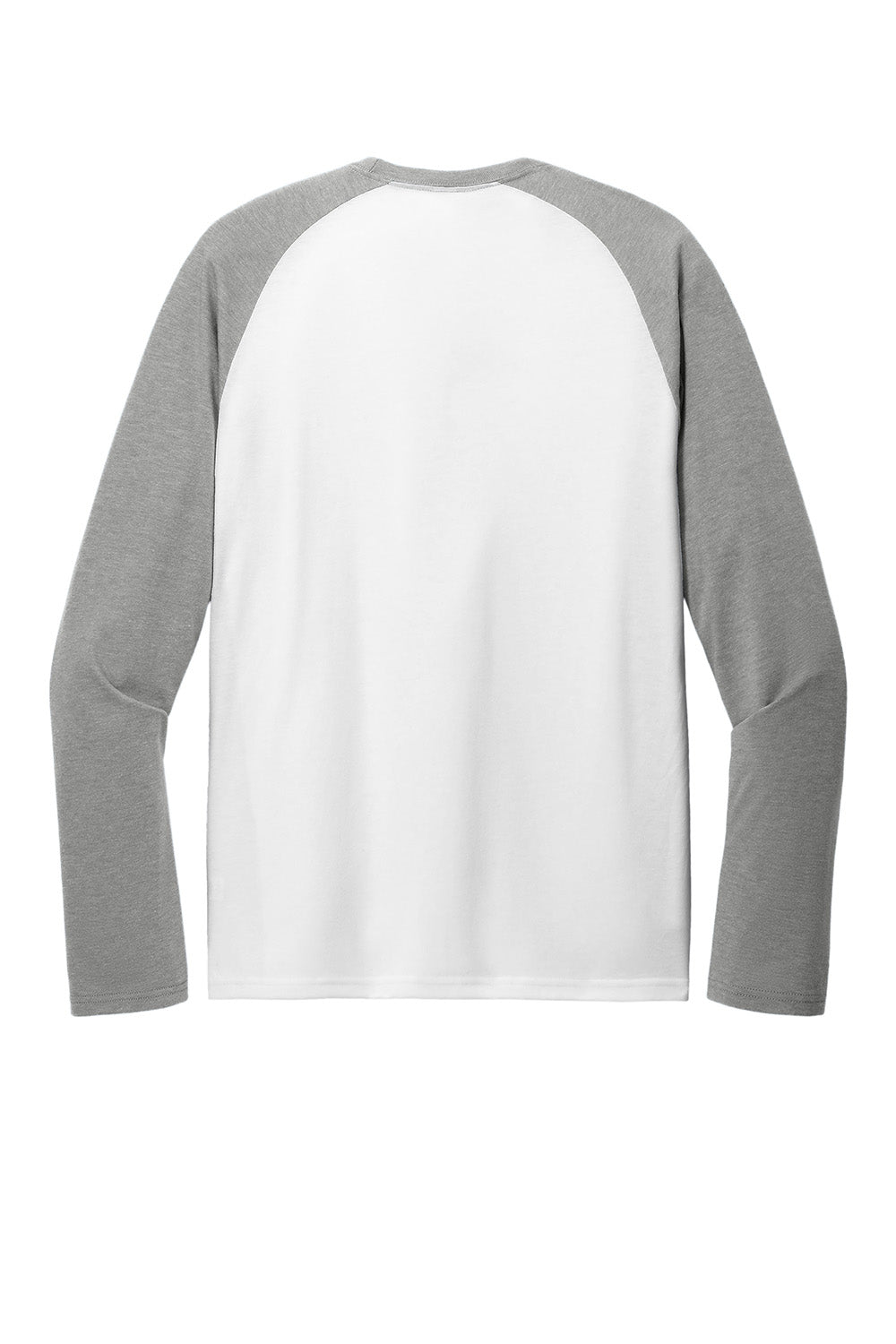 Allmade AL6009 Mens Colorblock Long Sleeve Crewneck T-Shirt Aluminum Grey/Bright White Flat Back