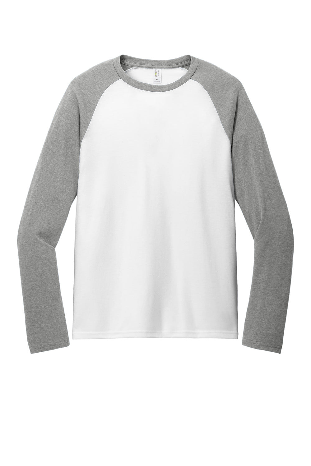 Allmade AL6009 Mens Colorblock Long Sleeve Crewneck T-Shirt Aluminum Grey/Bright White Flat Front