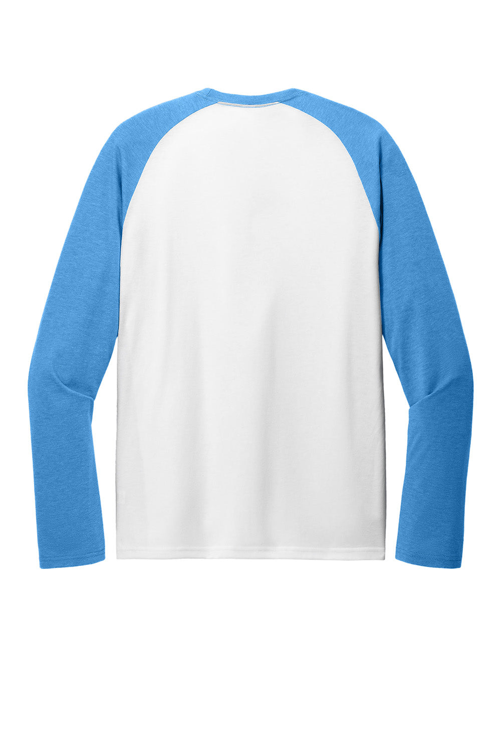 Allmade AL6009 Mens Colorblock Long Sleeve Crewneck T-Shirt Azure Blue/Bright White Flat Back