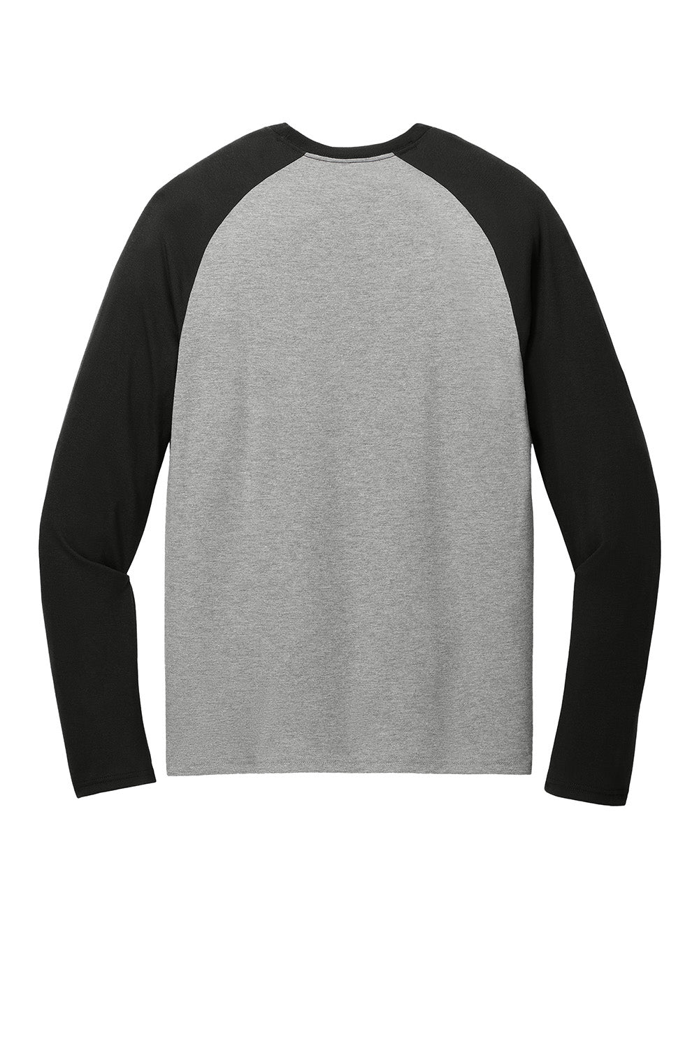 Allmade AL6009 Mens Colorblock Long Sleeve Crewneck T-Shirt Deep Black/Aluminum Grey Flat Back